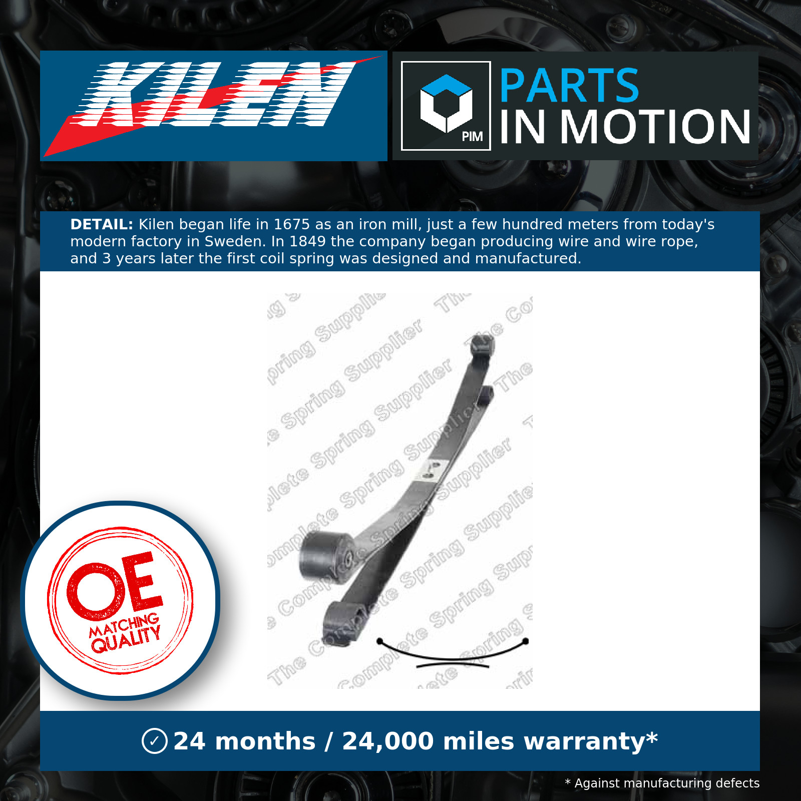 Leaf Spring Rear 622066 Kilen Suspension BK315560GH 2030934 BK315560GJ 2271515