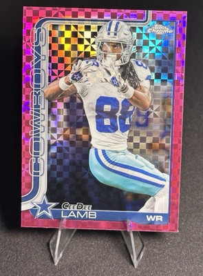 2025 Topps NFL Chrome CeeDee Lamb Pink X Fractor #76 Dallas Cowboys