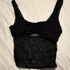 Glassons Black 1-Piece Bodysuit Top Womens Stretch Sheer Semi-Transparent, Sz M — photo 1