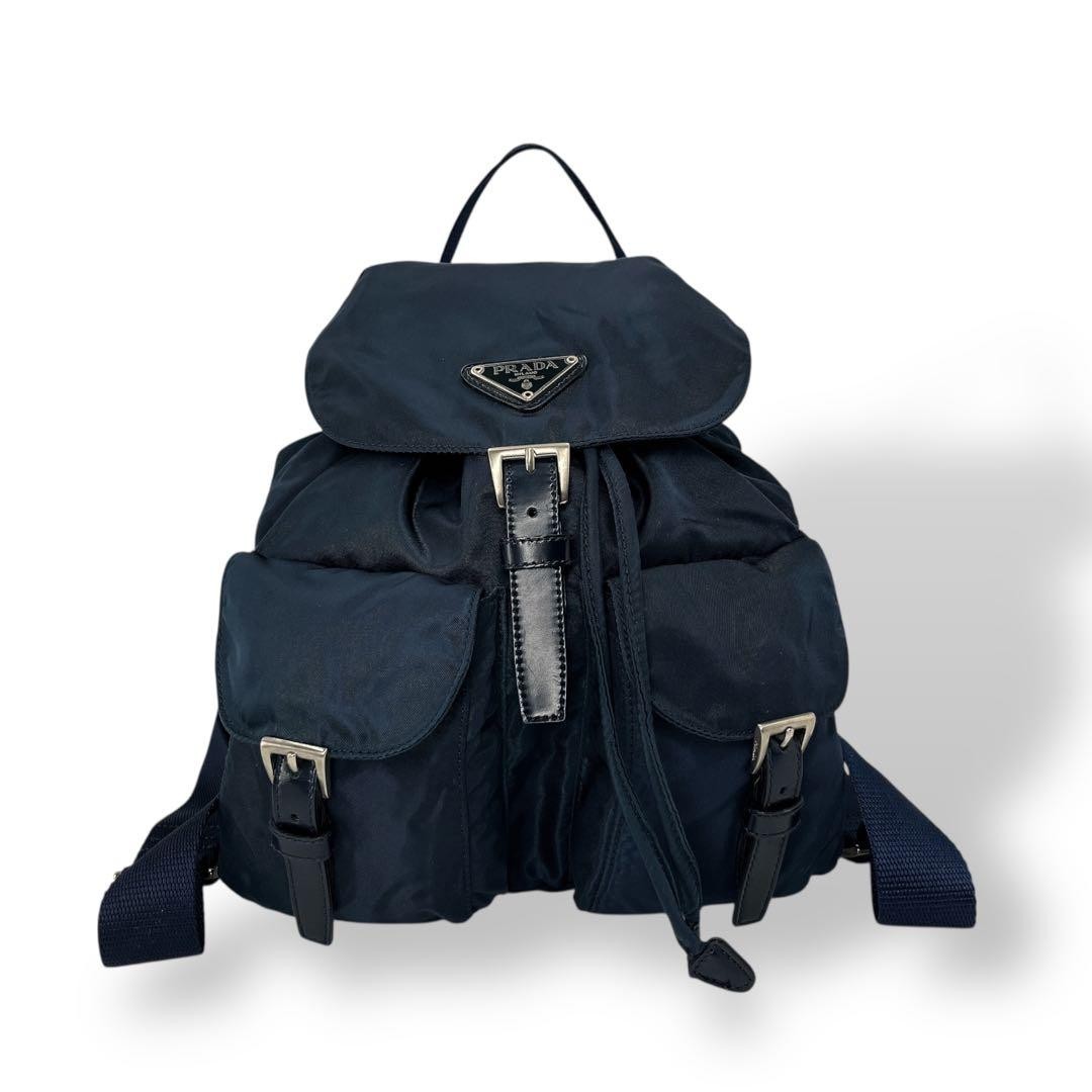 Prada Nylon Drawstring Mini Backpack Triangle Log… - image 19