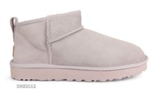 UGG Classic Ultra Mini Pale Smoke Fur Boots Womens Size 8 NIB 