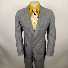 1970s Leisure Suit Mens 42 Jacket 34 28 Pants Vtg Disco MCM Mod Striped Cotswold