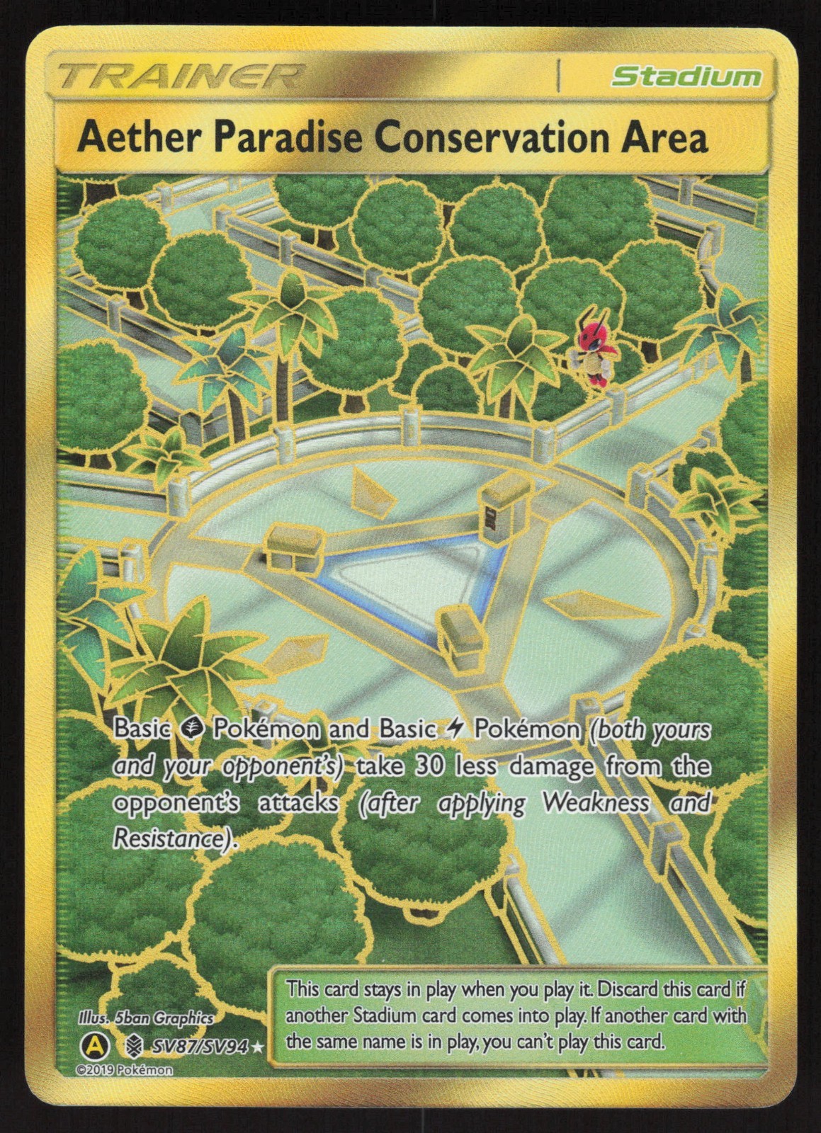Aether Paradise Conservation Area SV87/SV94 Hidden Fates Holo Pokemon Card