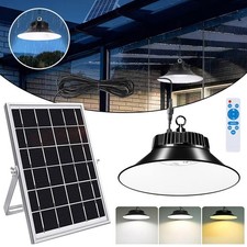 LED Solar Pendant Hanging Light Outdoor Indoor Garden Gazebo Shed Ceiling Lamp