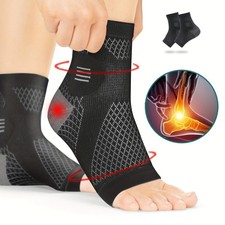 1 Pair Ankle Compression Socks Open Toe Arch Support Foot Sleeves for Sports