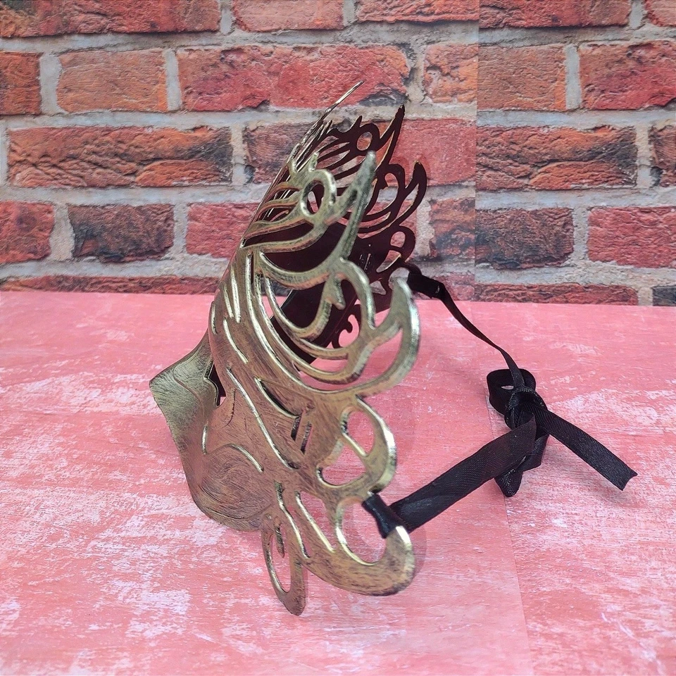 Venetian Brushed Gold Masquerade Mask Costume Halloween Party Ball Mask - Image 3 of 4