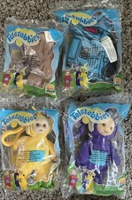 1999 Burger King Teletubbies Kids Meal Toys Lot of 4 NIP Yellow Purple Bunny