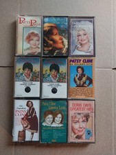 Dolly Parton, Patsy Cline, Patti Page  More. Lot Of 9 Cassette's