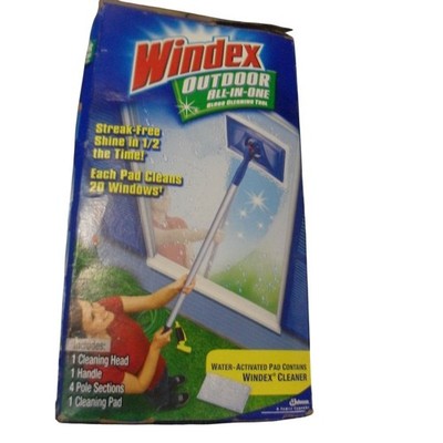 Windex Outdoor All-In-One Glass Cleaning Tool Kit with 11ft Extension Pole New