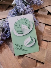 Rare Vintage Midcentury Happy Birthday Playing Card, Cake, Swap Trade Card