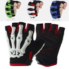 Skeleton Cycling Gloves Bike Half Finger Bicycle Fingerless Sports Riding Gloves