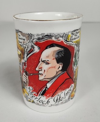 Sherlock Holmes Museum Mug Cup A Reverie 221b Baker Street London Gold Gild