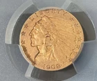 1908P Indian Head $2.50 Gold Quarter Eagle PCGS AU50 Two and a Half Dollar