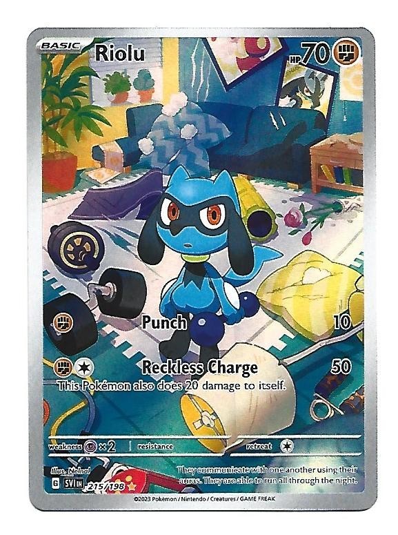 Pokemon Riolu 215/198 SV01 Scarlet & Violet Base Set Holo Full Art IR English