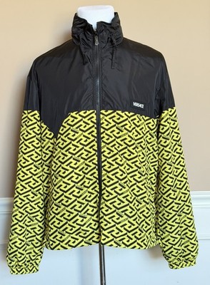 Versace Mens Blouson Jacket Windbreaker Yellow/Black 44 US (54) 1010101 NWT $925