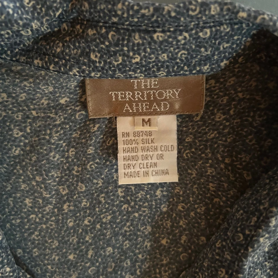 The Territory Ahead Blue Floral Silk Button Up Shirt - Image 2 of 4
