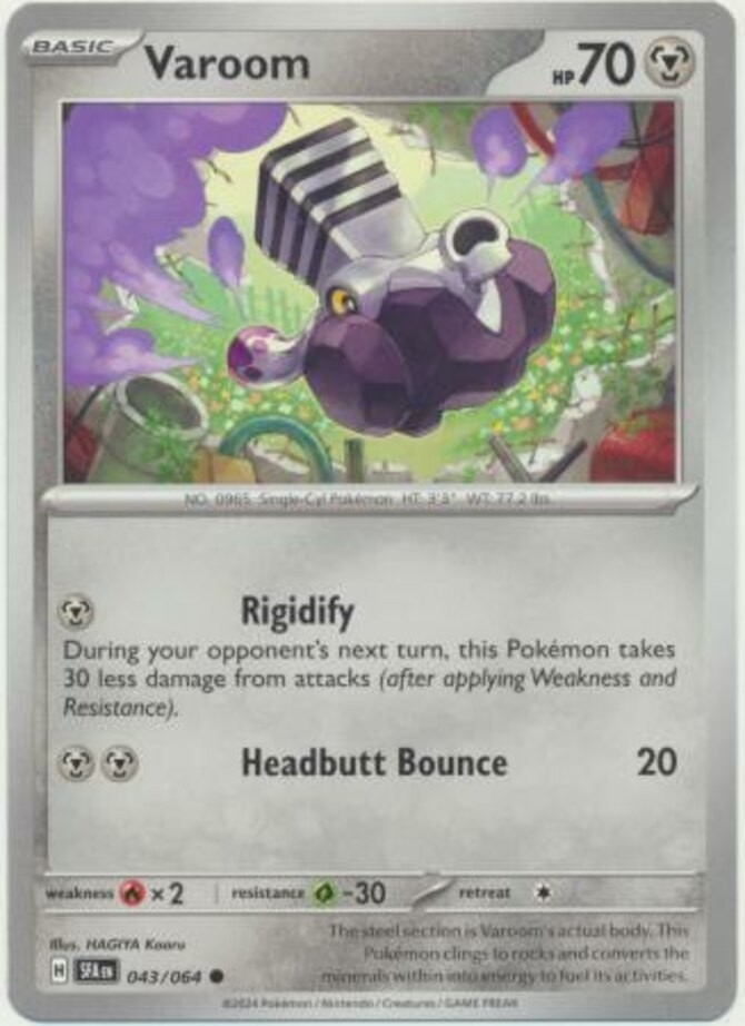 Varoom - 043/064 - Common (Near Mint) Shrouded Fable - Metal Pokémon