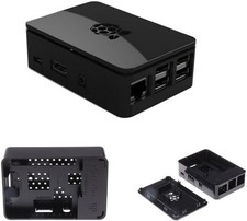Black Case for Raspberry Pi 3 Model B/B ABS Enclosure with Ventilation Feet