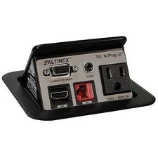 Altinex TNP128 Tilt‑’N‑Plug Jr Hybrid Tabletop Power Box | HDMI CAT6 VGA | NEW