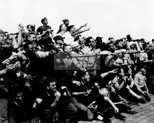 SAILORS CHEERING ALAN SHEPARD ARRIVAL ON CARRIER CHAMPLAIN MAY 1961 8X10 PHOTO