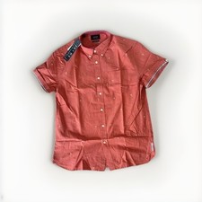 Men's Short Sleeve Button Down Chambray Shirt, Size Med Nwt