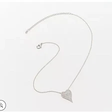 Diamonique x Jennifer Miller Signature Boxed Pave Heart, Necklace, Silver