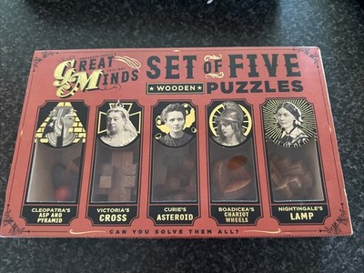 Great Minds 5er Set Holzpuzzle Kompendium Professor Puzzle Cleopatra Curie
