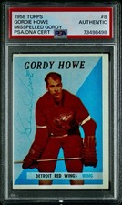 1958 Topps #8 Gordie Howe Signed Misspelled PSA/DNA Auto Hockey Red Wings