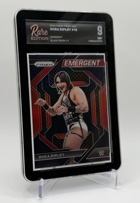 Rhea Ripley 2024 Panini Prizm WWE Emergent Black Prizm 1/1 MAMI Rare Edition 9