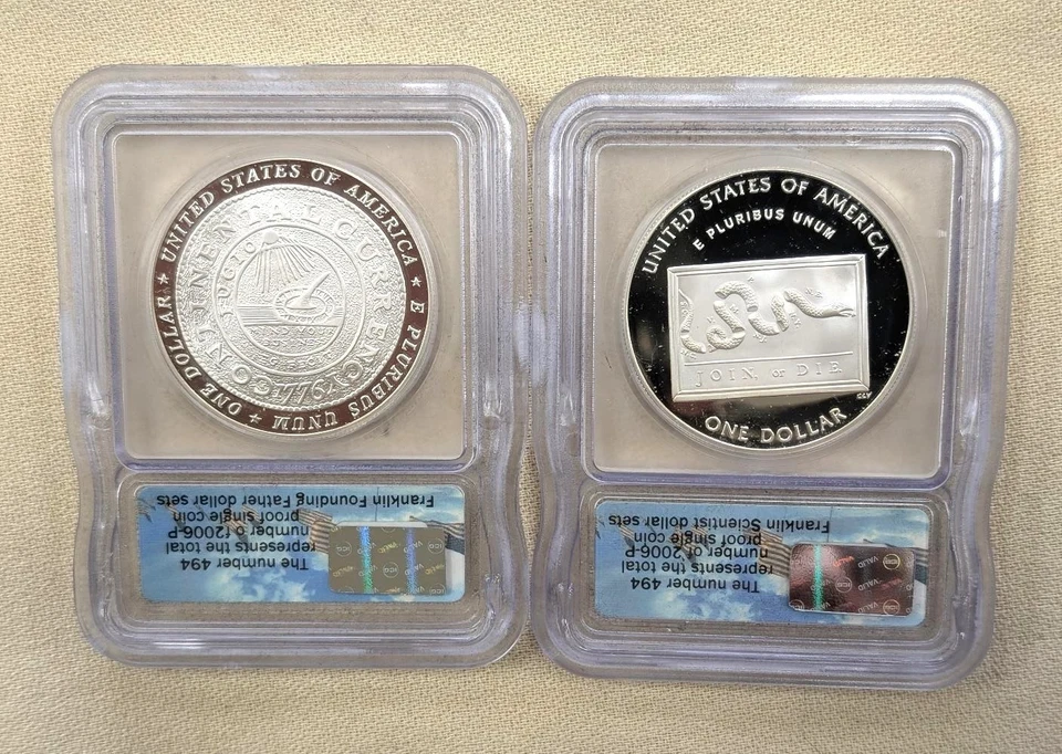 2006-P Franklin Founding Father & Scientist  ICG PF 70 DCAM Two Coin Set 1st Day - Image 2 of 2