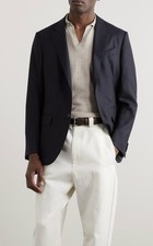 ERMENEGILDO ZEGNA Multuseason Wool Navy Mila Jacket Made In Italy 54R US44R
