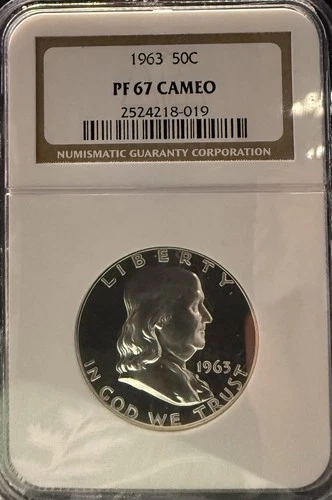 1963 Franklin Half Dollar Silver Proof 50c Coin NGC Certified PF67 Cameo