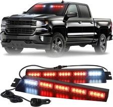 34 Inch Visor Emergency Light Bar Interior Windshield Strobe Lights 40 Led Red 34 Inch Visor Emergency Light Bar Interior Windshield Strobe Lights 40 Led Red