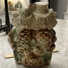 McCoy USA Cookie Jar Mr & Mrs Owl When Shadows Fall 1950's Vintage