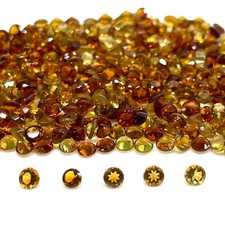 50 Pcs Natural Golden Citrine 3mm Round Cut Untreated Loose Gemstones Lot