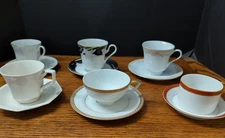 LOT OF 6 VINTAGE TEA CUPS/SAUCERS - All are MATCHED - Economy Selection