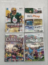 Nintendo Wii Madden NFL 09 All-Play Carnival Mini Golf Video Games Lot Of 10