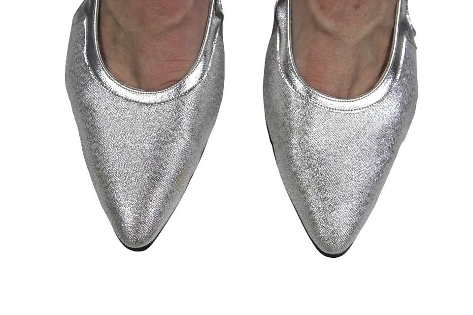 Zapatos Flings Vintage Plateados Metálicos Tacones Años 50-60 9B Rockabilly  Foto 3 de 4