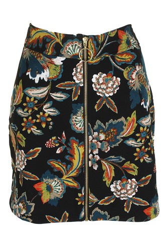 Ensemble complet de jupe pull à imprimé floral bleu printanier Ensemble complet de jupe pull à imprimé floral bleu printanier