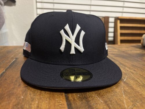 New York Yankees Navy White New Era Fitted 7 5/8 USA ๐บ๐ธ Japan ๐ฏ๐ต Flag Gray