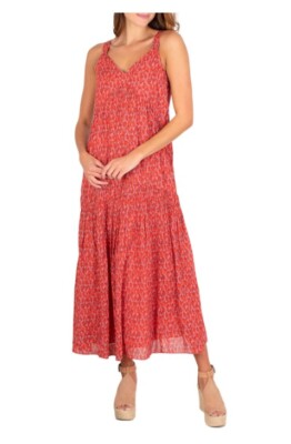 joie maxi dress tea rose Joie JOIE Cotton Tiered Maxi Dress in Tea Rose SZ XXL