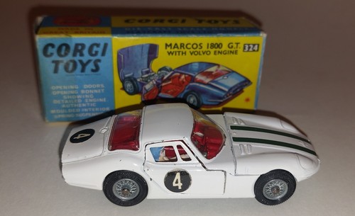 CORGI #324 MARCOS 1800 G.T. VOLVO ALL ORIGINAL with DRIVER 1966 - Picture 3 of 12