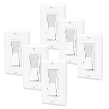 LED Decora Rocker Dimmer, Single & 3-Way Switch, CFL 600W / LED 3W-150W / 6 Pack