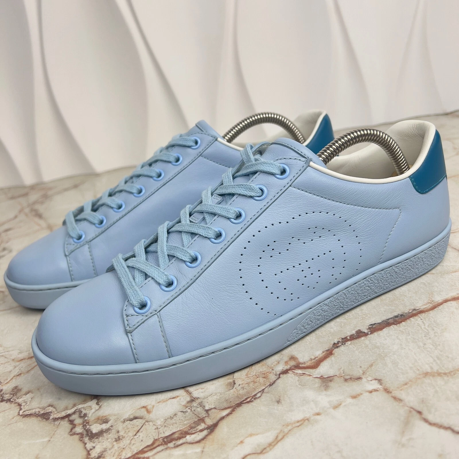 Baskets à lacets Gucci Ace Interlocking GG baskets cuir bleu 10 US ou