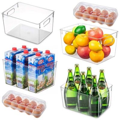 Plastic Storage Bins   Perfect Kitchen Organization or Pantry Storage   Fridge