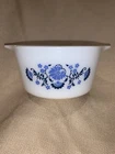 Vtg PYREX Blue Onion Floral Willow Casserole Dish 1qt #473 Ovenware Cottage Core