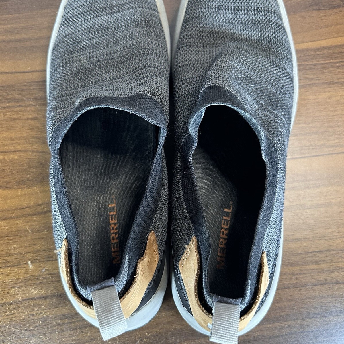 Merrell Shoes Mens 13 Gray Gridway Moccasin Boulder Knit  display picture 3