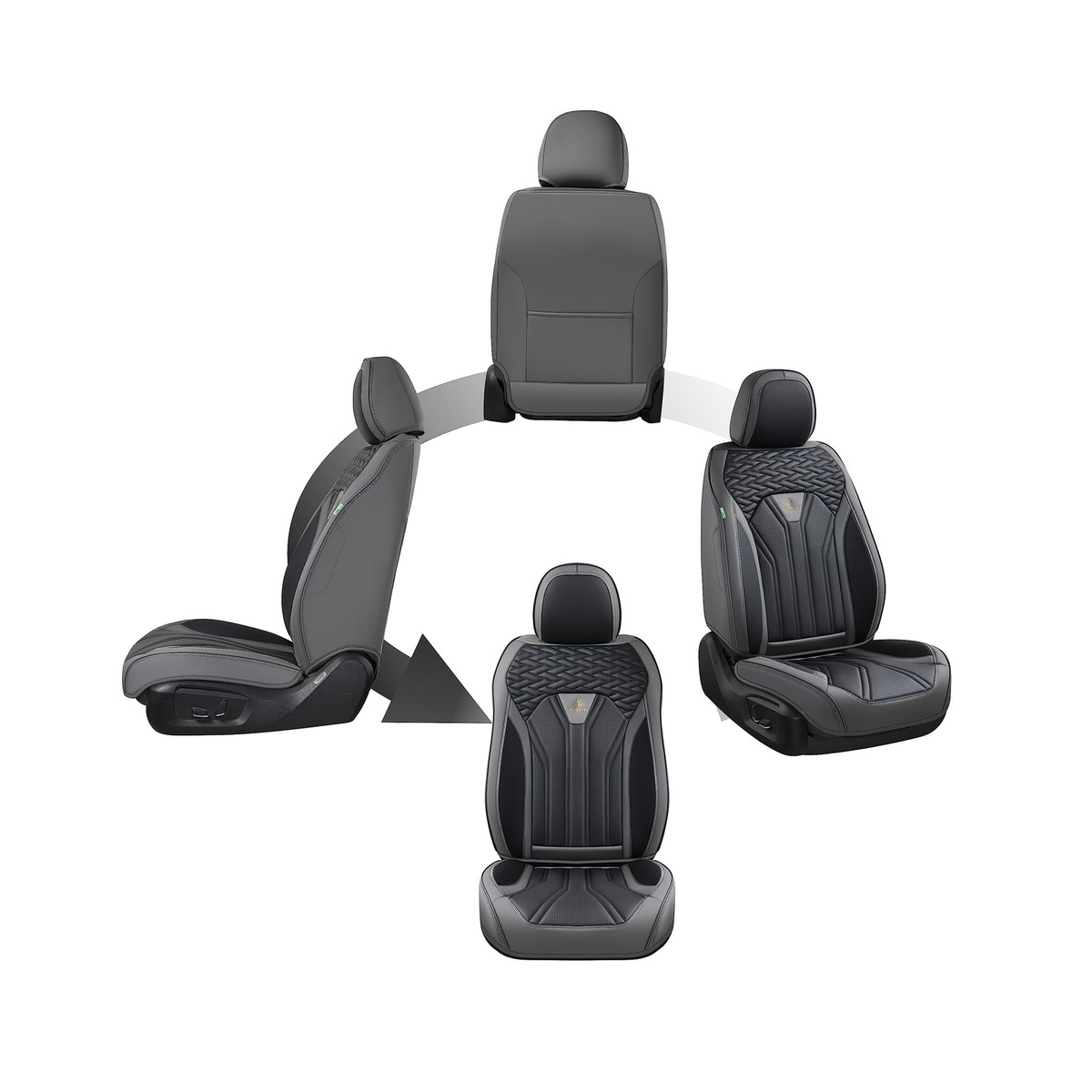 FLORICH Autostoelhoezen, complete set van 5 stuks, voor- en achterstoelhoezen, PU-leer, universeel, waterdicht, autostoelbescherming voor sedan, SUV, vrachtwagen (complete set, zwart & rood FLORICH Autostoelhoezen, complete set van 5 stuks, voor- en achterstoelhoezen, PU-leer, universeel, waterdicht, autostoelbescherming voor sedan, SUV, vrachtwagen (complete set, zwart & rood