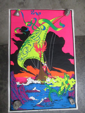 The Viking 1971 black light poster vintage psychedelic C2344