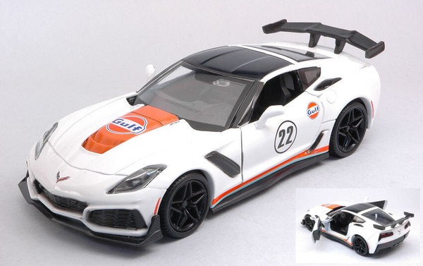 Motormax 1/24 Chevrolet Corvette ZR1 2019 Gulf Statisches Modell Diecast-image